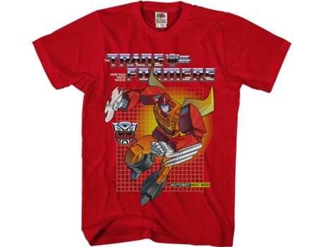 Camisetas Unisex DEEPSTONE Autobot Hot Rod Transformers Rojo (XXXL)