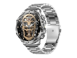Smartwatch Ak75 Linterna Bluetooth Llamadas Batería De Larga Duración Para Uso Externo Yizhood (plata)