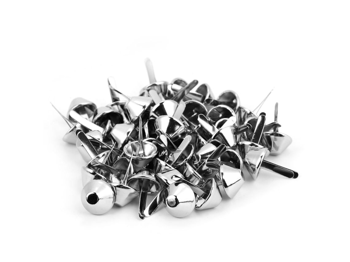50 Clips Cónicos De Níquel De 15 Mm Para Decorar Bolsos Y Artículos De Cuero.