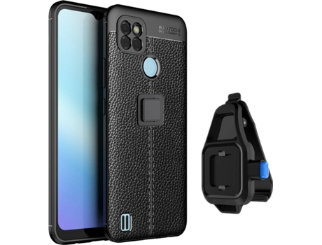 Funda + Soporte de Cintura Realme C25Y Rugged Leather Negro