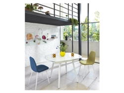 Mesa Extensible Kyoto Four en Vidrio Templado Blanco Hasta 180Cm SOLOLED