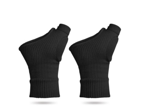 Guantes INF De Compressão Com Apoio Para Polegar Pulso Negro