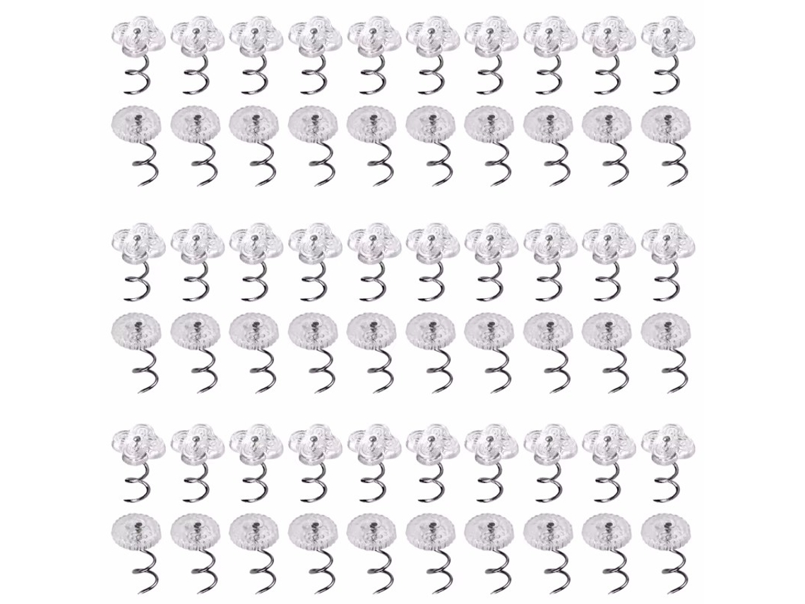 100 Clavos Espirales Florales Transparentes Para Asegurar Sábanas, Cojines De Sofá Y Faldas De Cama - Sujetadores Diy Hechos A Mano.