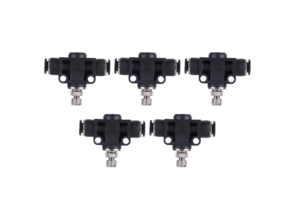 5pcs Válvula De Aceleración Neumática Resistente A La Compresión De Pvc Accesorios De Conexión 6mm