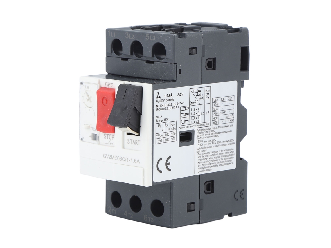 Disyuntor Motorizado Con Protección Contra Sobrecarga/cortocircuito Ac690v Gv2 Me06c 1-1.6a