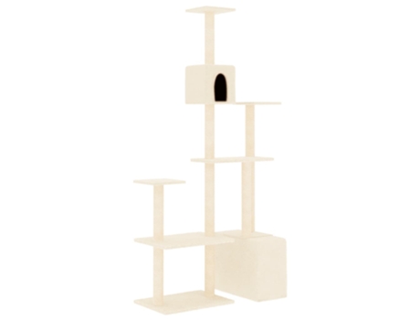 Rascador para gatos con postes de sisal crema 180 cm VIDAXL