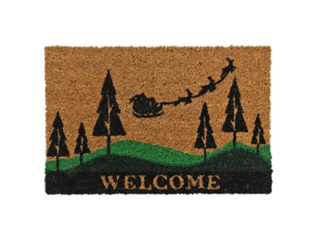 Felpudo Navidad Entrada Casa Decoracion Navideña 60 x 40 cm Base Antideslizante Trineo TIENDA EURASIA