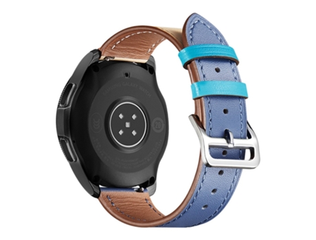 Correa de piel auténtica 22mm liberación rápida ajustable para Xiaomi YouPin Haylou RT/RT2/GST/GS/RS3 - beige/cielo azul