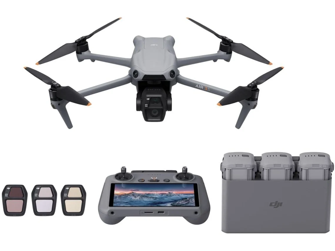 Drone DJI AIR 3S Fly More Combo RC 2 (4K - Autonomía: Hasta 45 min - Gris)