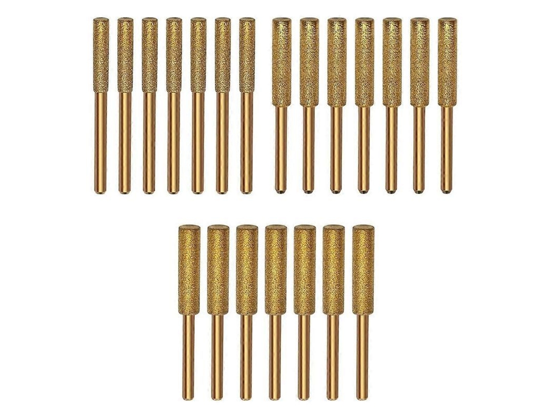 2026altiro-juego De Afiladores De Motosierra De Diamante De 21 Piezas Con 3 Tamaños: 4 Mm, 4,8 Mm Y 5,5 Mm Para Sierra Eléctrica Y Motosierra Oro.