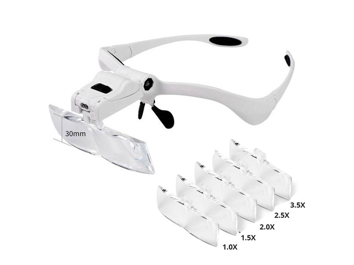 Lupa De Diadema Led, Aumento Ajustable De 5x, Lente De 3,5x, Lupa Para Portátiles.