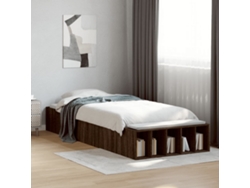 Estructura De Cama Madera De Ingeniería Roble Marrón 90x200 Cm