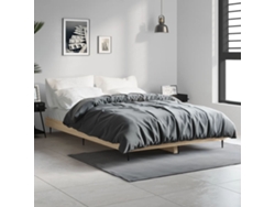 Estructura De Cama Sin Colchón Madera Roble Sonoma 120x190 Cm
