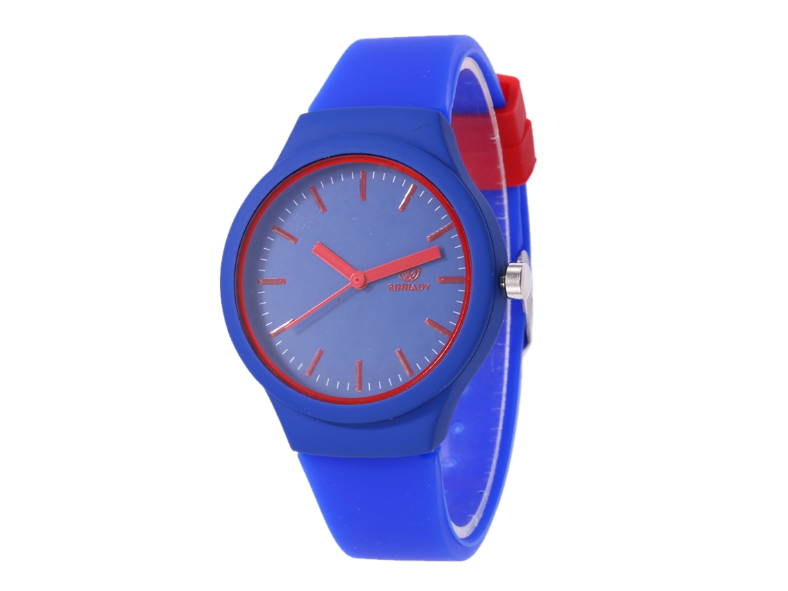 Reloj De Pulsera Unisex Informal De Cuarzo Azul Marino Con Correa De Silicona.