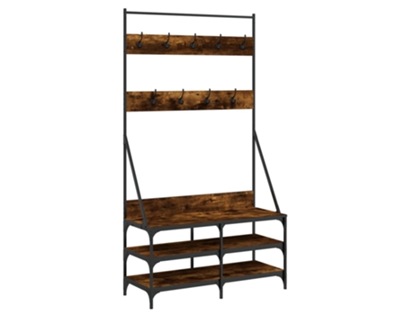 Perchero con zapatero VIDAXL roble ahumado (100x40x184 cm)