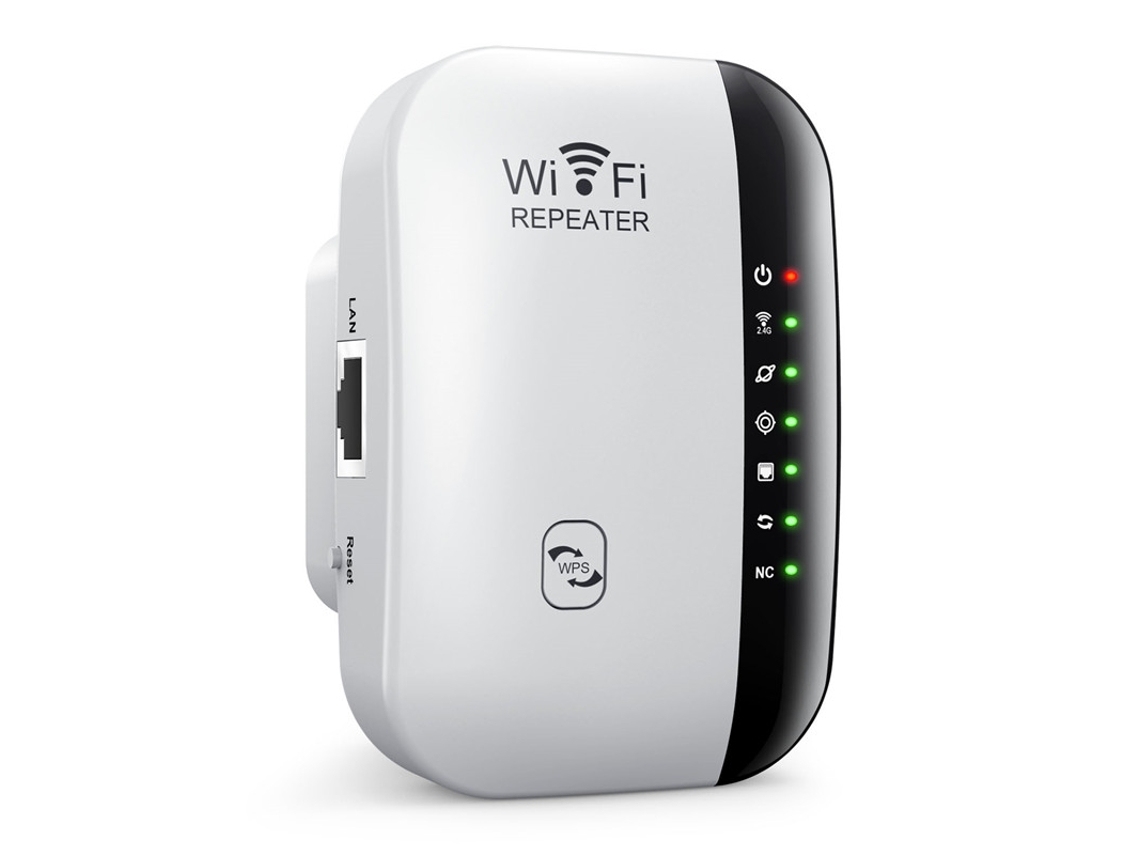 Repetidor de control remoto Wi-Fi Mdug de 300 Mbps, amplificador Wi-Fi blanco de 7 lámparas