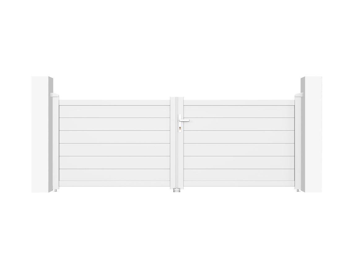 Puerta batiente de aluminio soldado EIGER 3m H.115cm blanco