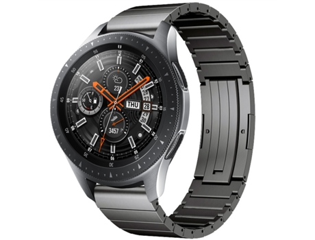 Correa de reloj inteligente para Samsung Galaxy Watch de 42 mm de aleación de titanio con una cuenta (gris)