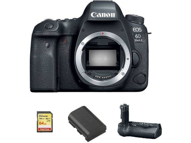 Kit Cámara Réflex CANON EOS 6D II + 64GB SD + LP-E6N + BG-E21 Grip