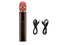 Micrófono Bluetooth Portátil Con Reducción De Ruido Para Karaoke Inalámbrico - Rosa