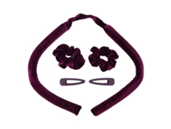 Rodillo De Rizo Sin Calor Para Dormir Con Clips Y Scrunchies Bandana De Pelo Morado