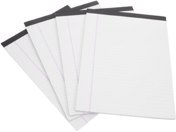 Cuadernos A4 con cuadrícula grande, paquete de 4, papel blanco con líneas azules, páginas Gokoco