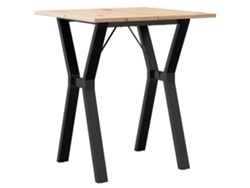 Mesa de comedor con estructura en Y, 70x70x75 cm, pino y acero, MAISON EXCLUSIVE