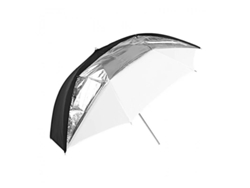 Paraguas GODOX Ub 006, Negro, Plata y Blanco, Doble Función, 84 cm