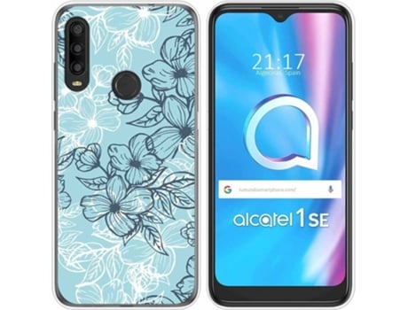 Carcasa Alcatel 1SE 2020 TUMUNDOSMARTPHONE Dibujos Transparente Flores 03 Multicolor
