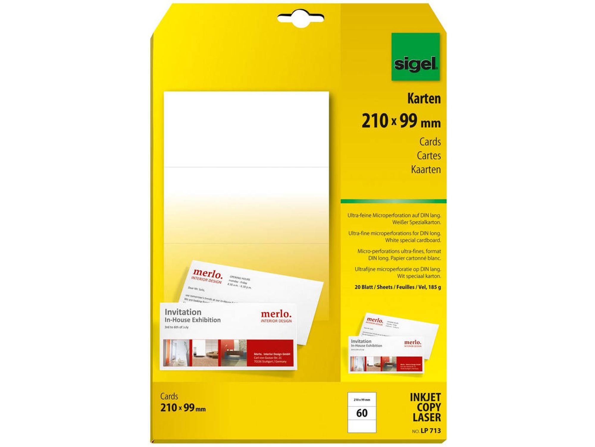 Tarjetas de Visita SIGEL LP713