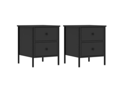 Juego de 2 mesitas de noche de madera negra MAISON EXCLUSIVE (40x42x50 cm)