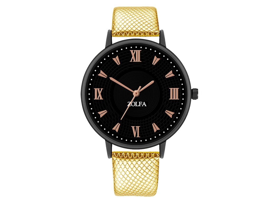 Reloj De Pareja Para Hombre Y Mujer, Elegante Correa De Cuero, Movimiento De Cuarzo Dorado.