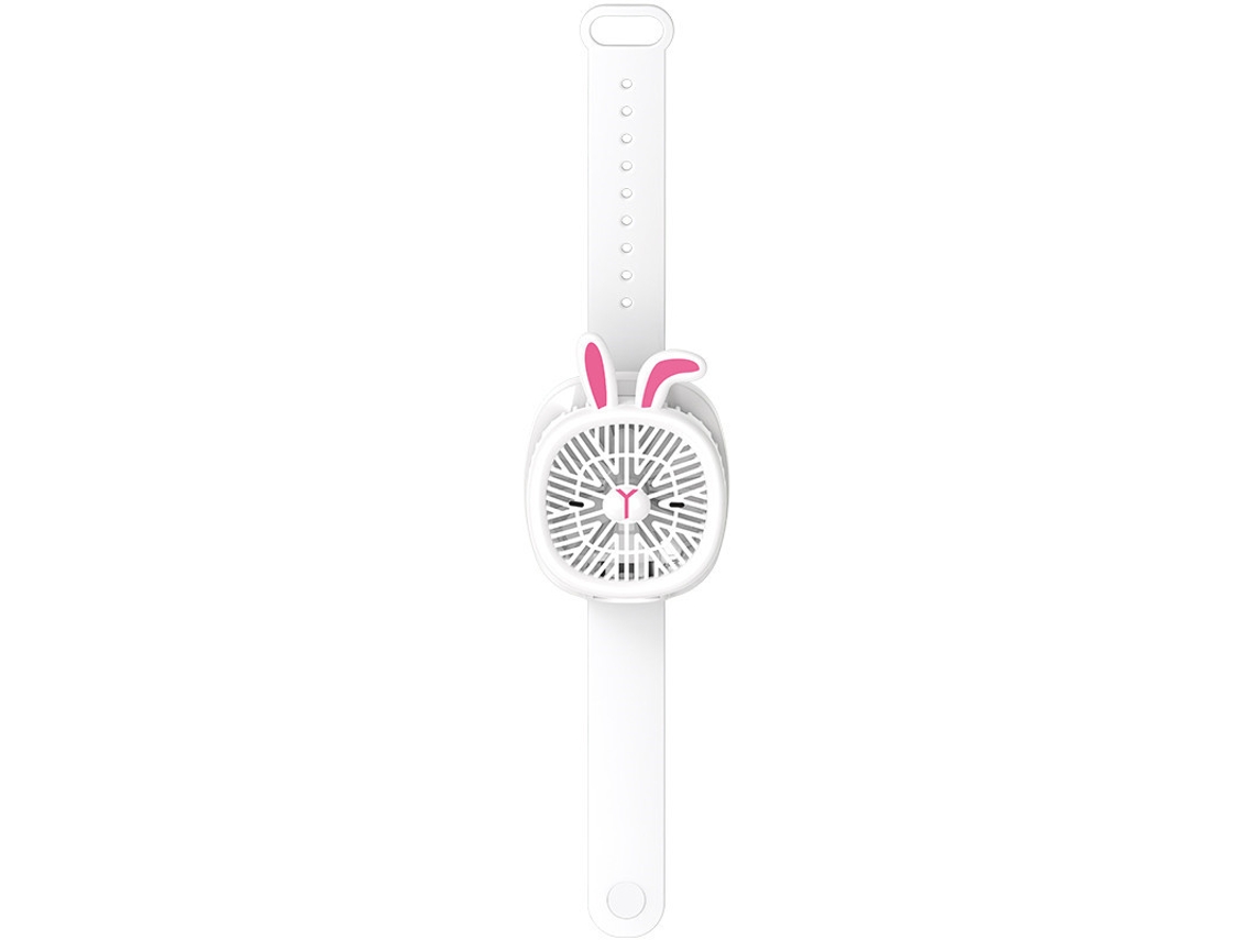 Reloj De Dibujos Animados (blanco) - Mini Ventilador De Mano Recargable Para Exteriores - Juguete Navideño Para Niños