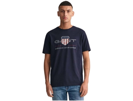 Camiseta de Hombre GANT Corta Azul (xxxL)