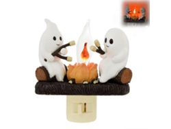 Luz nocturna de fantasma con efecto de fogata y luz nocturna de malvavisco para Halloween. Rosewell