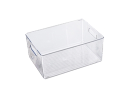 Caja Organizadora Transparente Para Libros Con Asa: Organizador Versátil Para Escritorio Y Armario.