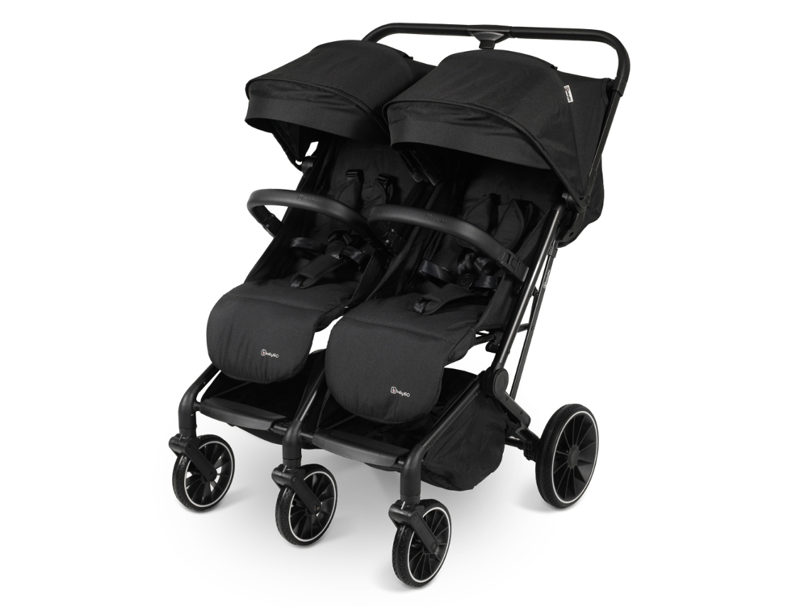 Carrito De Paseo Para Gemelos Babygo Go Twice Black