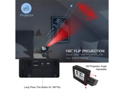 Reloj Despertador Con Proyector, Termómetro/humidómetro, Pantalla Led Ajustable, Cargador Usb, Doble Alarma Y Función De Repetición Giratoria De 180°.