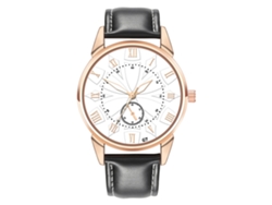Reloj De Cuarzo Informal Para Hombre Con Correa De Piel Sintética En Blanco Y Negro.