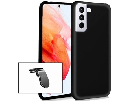 Carcasa + Soporte Samsung Galaxy S21 FE PHONECARE Silicona Liquida Negro 8802