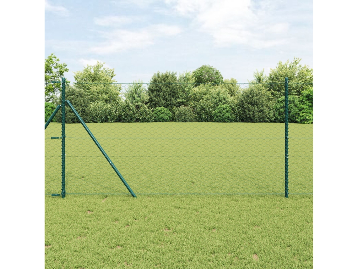 Valla hexagonal verde de acero de 1 x 100 m para una casa encantadora