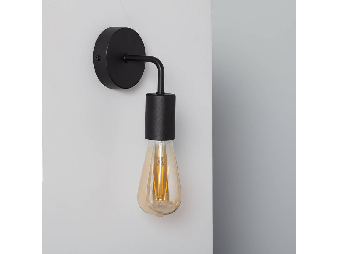 Lámpara de Pared LEDKIA Jayso (Negro - E27 - 60 W)