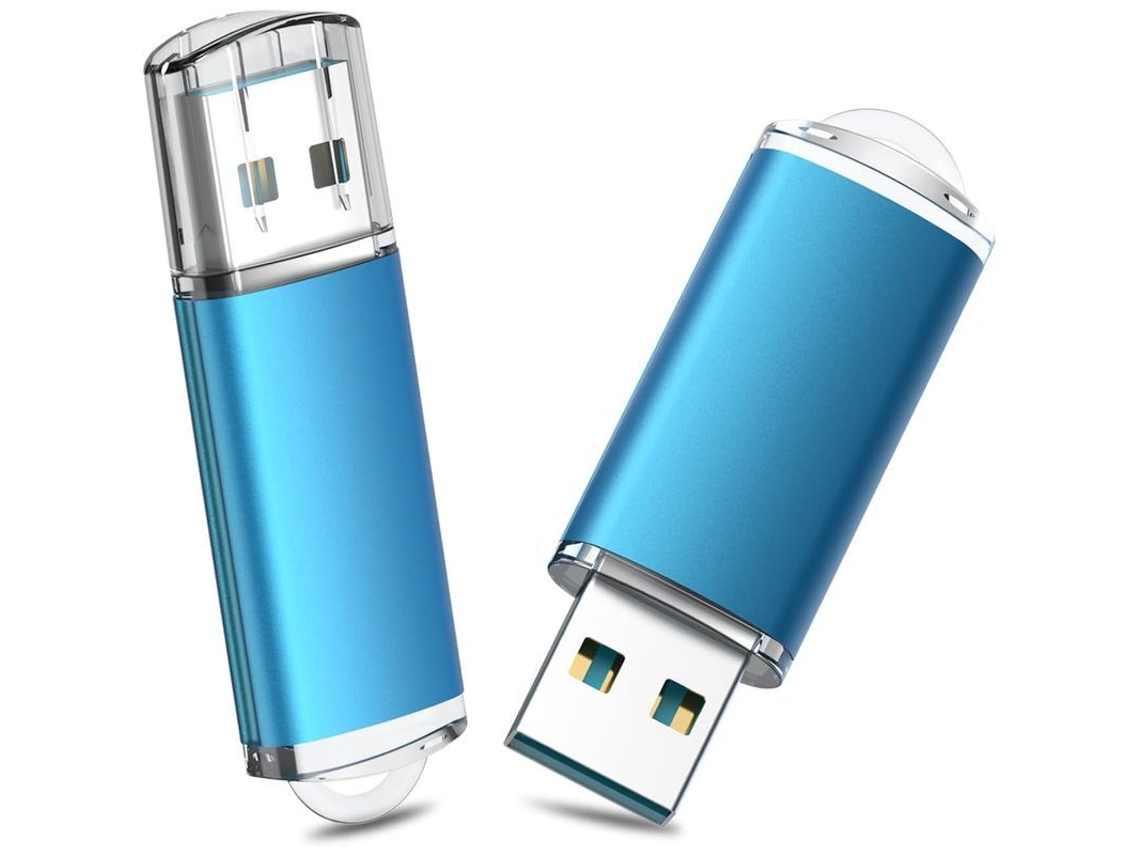 Linjou Paquete De 2 Memorias Usb 3.0 De Alta Velocidad De 64 Gb Para Pc, Portátil, Tableta, Tv Y Coche (azul)