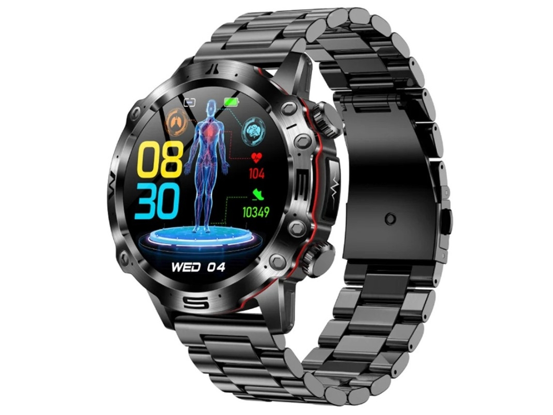 Reloj inteligente 1.43 ECG Composición sanguínea Sin azúcar en sangre IMC Función de grasa corporal Carcasa de aleación Llamada Bluetooth SOS Negro Yizhood
