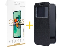 Kit Funda + Protector de Pantalla Oppo A16 SKYHE Gandy Flip (Negro)
