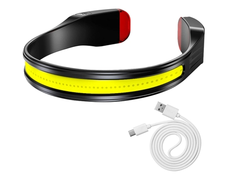 Linterna frontal recargable, linterna frontal USB Chrono Lantern-0011, 400 lúmenes, 3 modos, linterna frontal LED COB ajustable (negro) YIZHOOD
