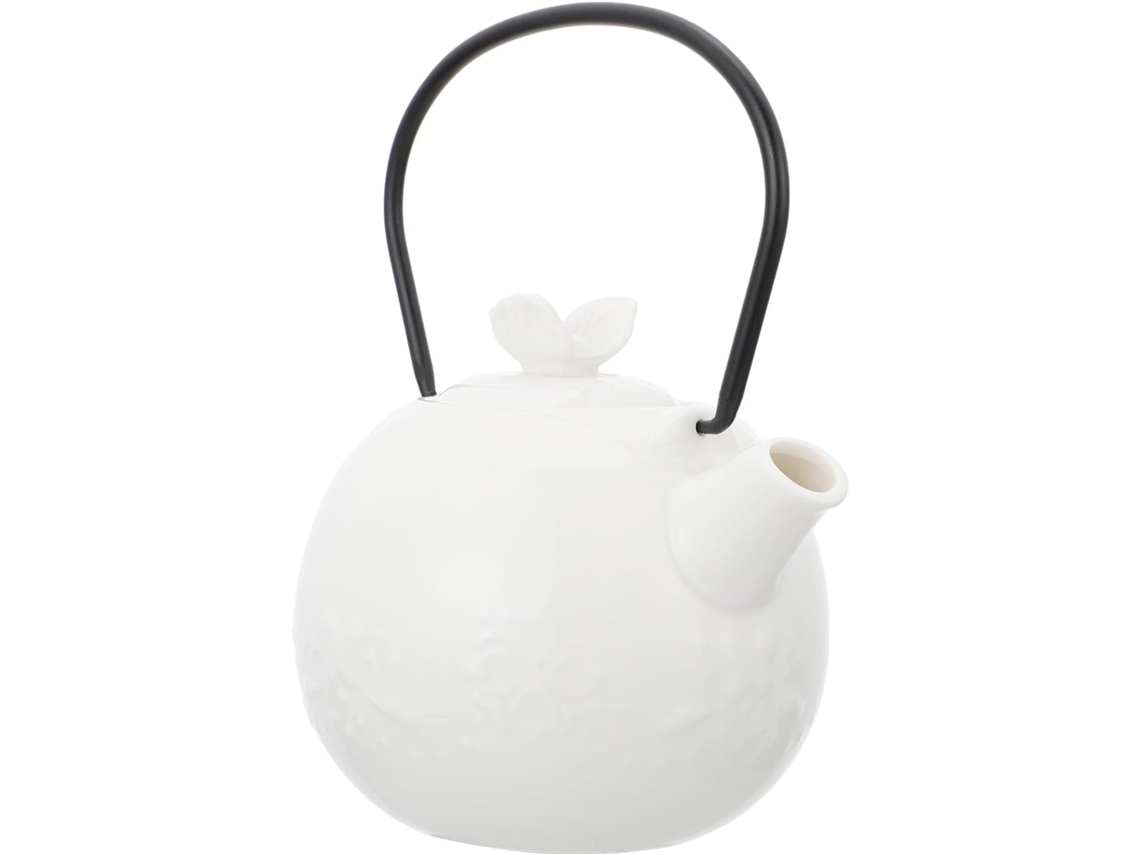 Tetera De Cerámica Blanca, 1 Pieza, Práctico Filtro De Té, Estilo Japonés.