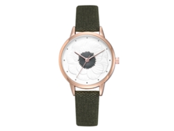 Reloj De Pulsera Sencillo De Eslabones Para Mujer Con Esfera De Cuarzo (verde)