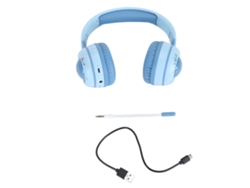 Auriculares Bluetooth Para Niños Con Luces Rgb, 15 Horas De Reproducción, Estéreo Hifi Inalámbrico Y Con Cable, Color Azul.