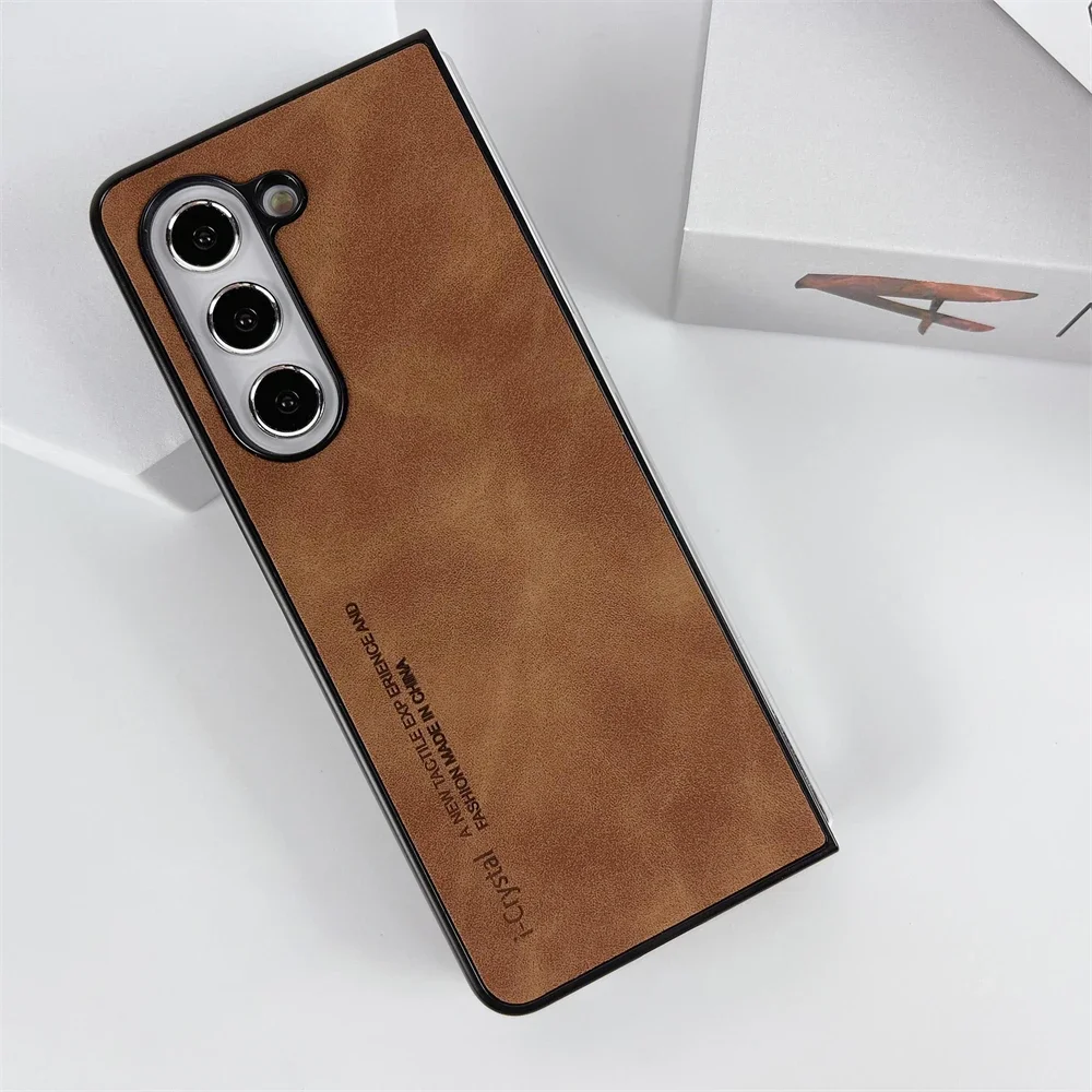 (marrón, Galaxy Z Fold4) Funda Premium Ultrafina Mate Para Teléfono, Protección De Lente, Resistente A Golpes Y Arañazos.